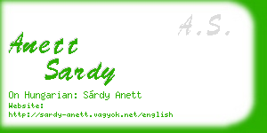 anett sardy business card