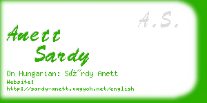 anett sardy business card